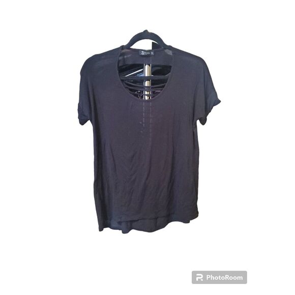 Miss Chievous Black Small Cotton Solid T-Shirt Short Sleeve Crewneck - Picture 1 of 3